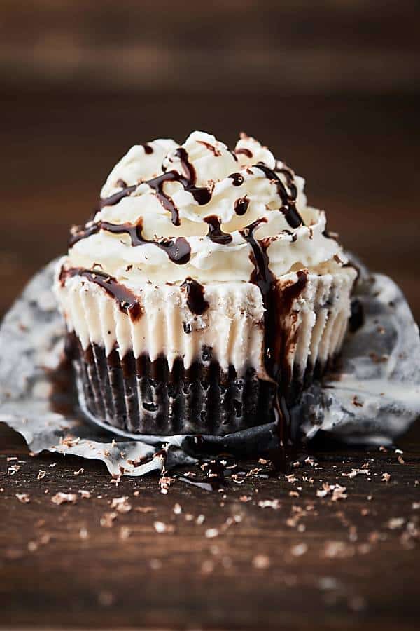ice cream cupcake unwrapped on table