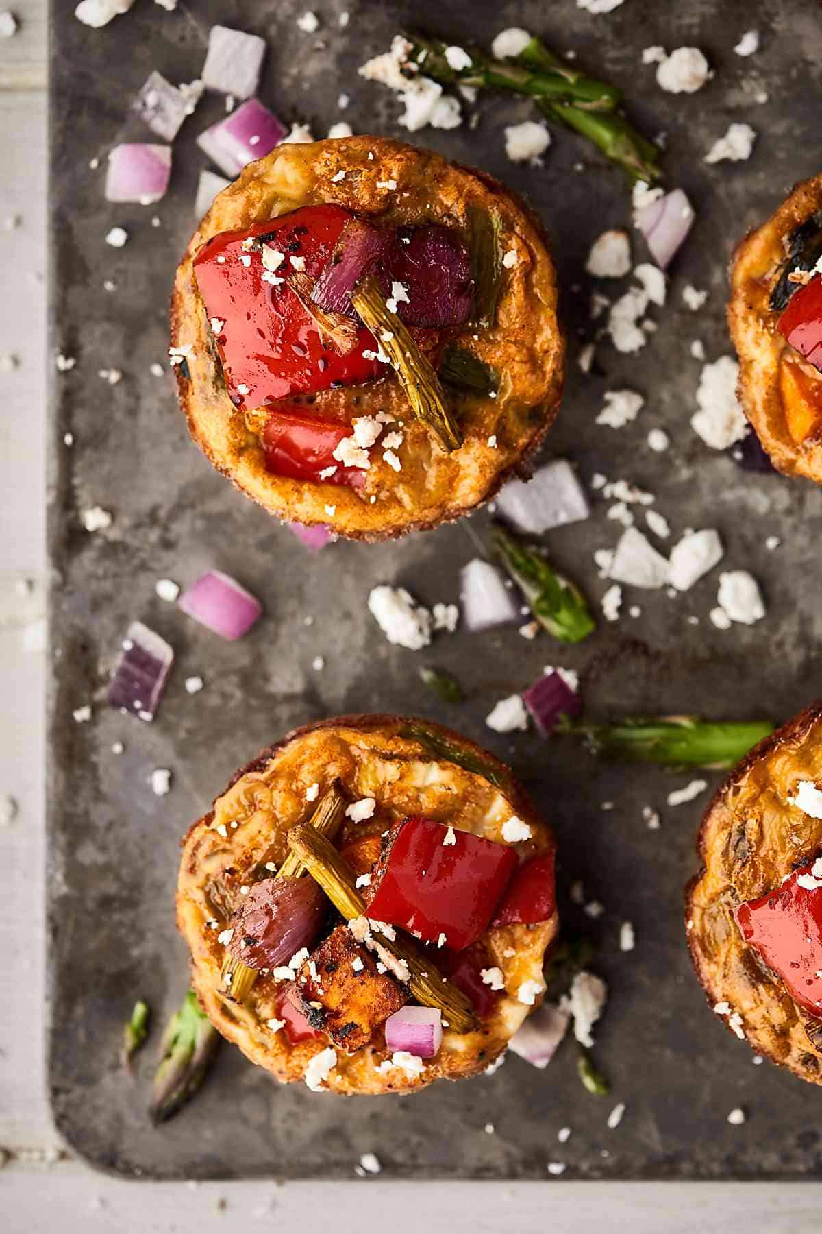 Roasted Vegetable Breakfast Muffins Recipe Less than 100 Calories!
