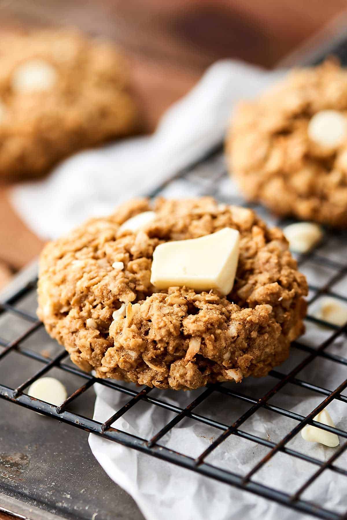 Easy Coconut Oatmeal Cookies Recipe - Gluten Free w/ White Chocolate