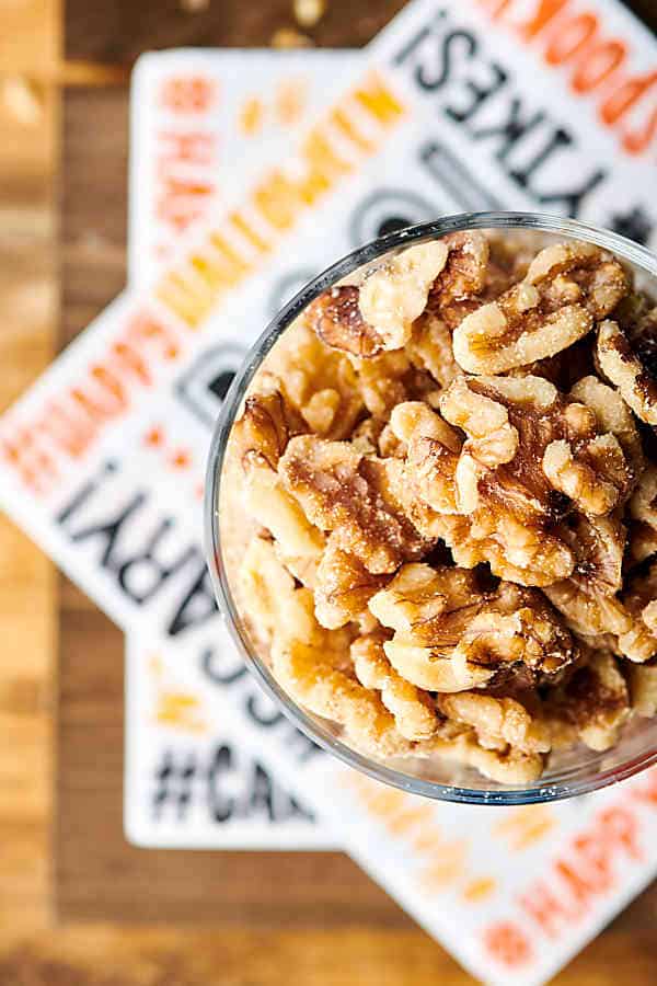 jar of walnuts above