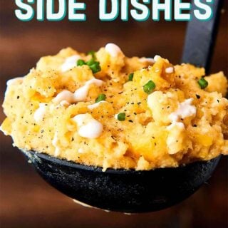 Easy Thanksgiving Side Dishes for your crockpot, stove, and oven! No-bake, healthy, and vegan options included as well! Everything from classics like mashed potatoes and creamy corn casserole to twists on favorites like cornbread stuffing and a wild rice salad! showmetheyummy.com #thanksgiving #sidedishes