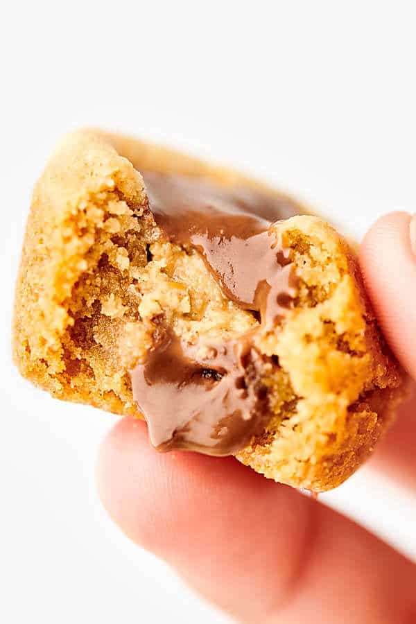 One cookie held with melty chocolate