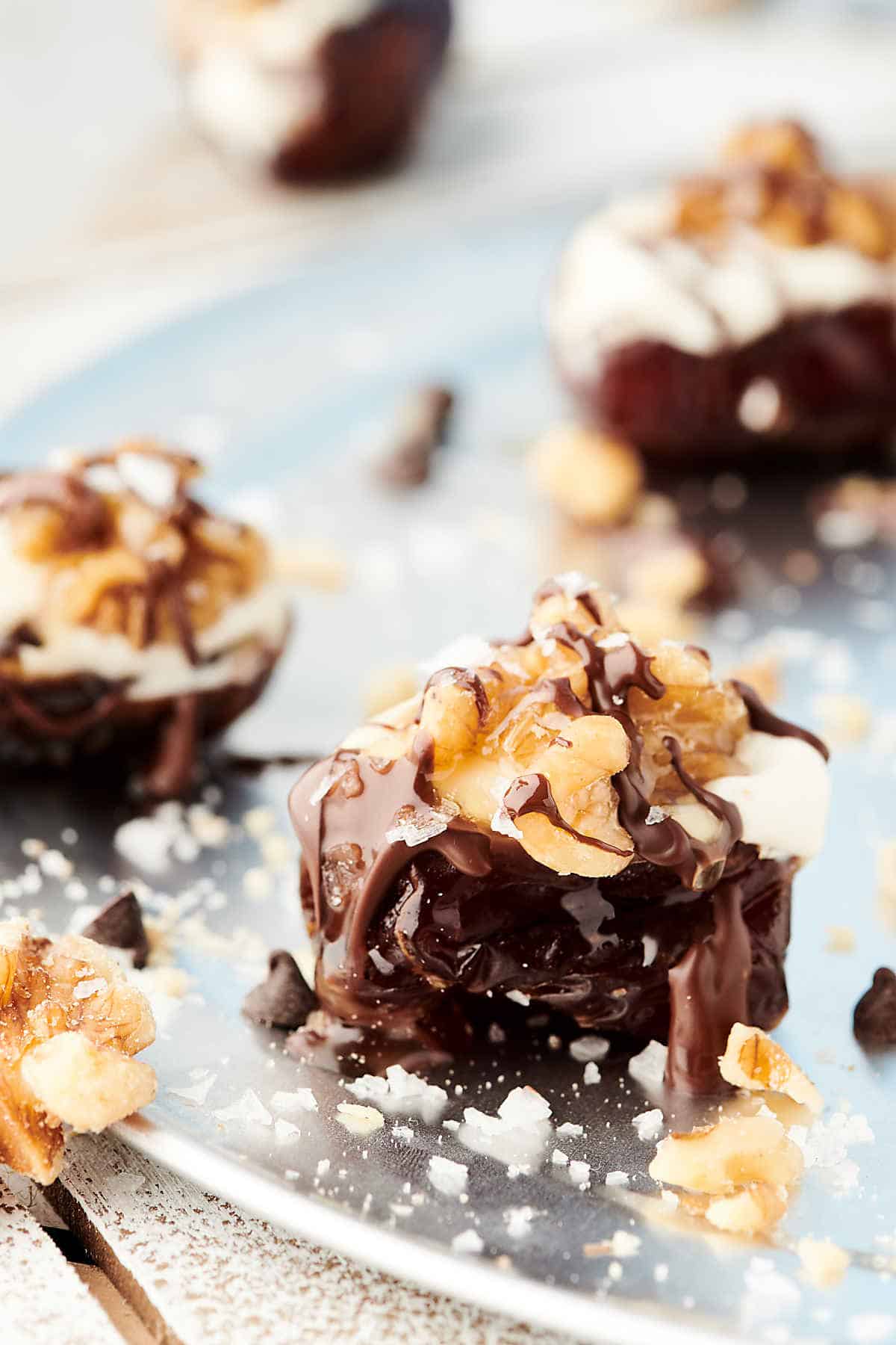 Healthy Walnut and Greek Yogurt Stuffed Dates Recipe w/ Honey