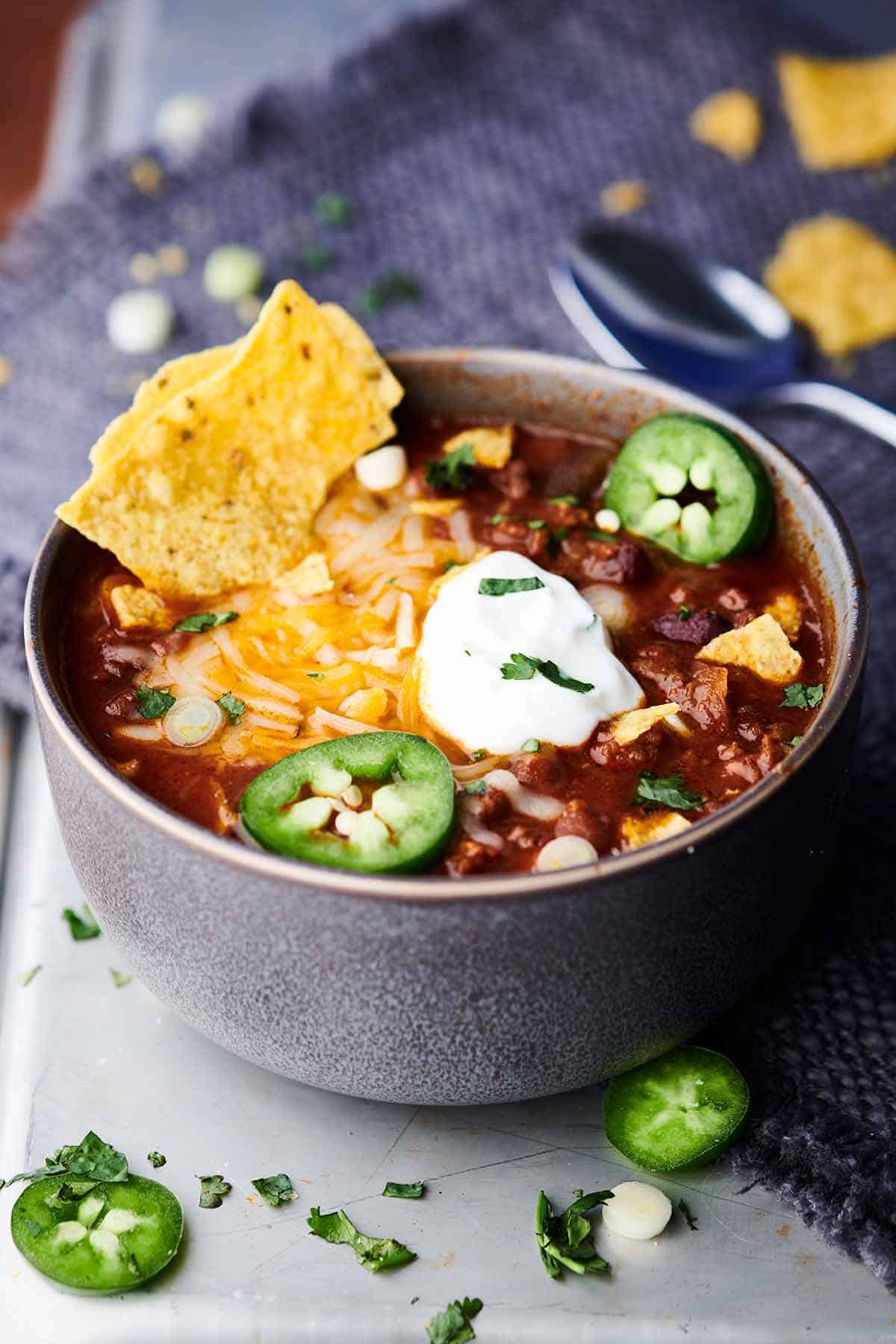 Easy Instant Pot Chili Recipe - the BEST Chili with Beef and Bacon