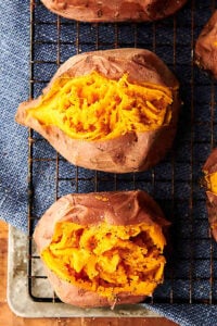 Instant Pot Sweet Potatoes. "Baked" sweet potatoes made quicker in the instant pot! Vegan, gluten free, and SO versatile! showmetheyummy.com #instantpot #sweetpotatoes #vegan #glutenfree