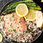 Easy Lemon Honey Baked Salmon. A quick, easy, gluten free, and healthy recipe made with salmon fillets, salt, pepper, garlic powder, honey, lemon juice, butter, and dijon mustard! showmetheyummy.com #lemon #honey #baked #salmon #glutenfree #healthy