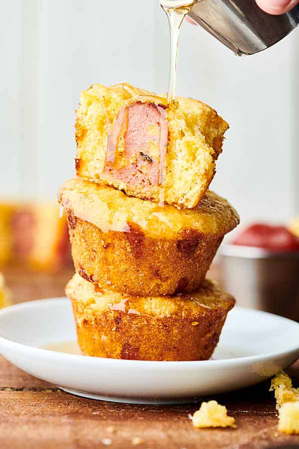 3 jalapeno cheddar smoked sausage corn muffins stacked