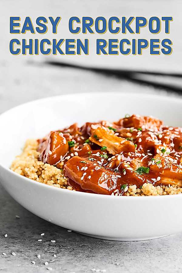 Easy Crockpot Chicken Recipes for dinner! Everything from soups, stews, chilis; chicken with Asian flavor; and chicken with Mexican twists! showmetheyummy.com #crockpot #slowcooker #chicken