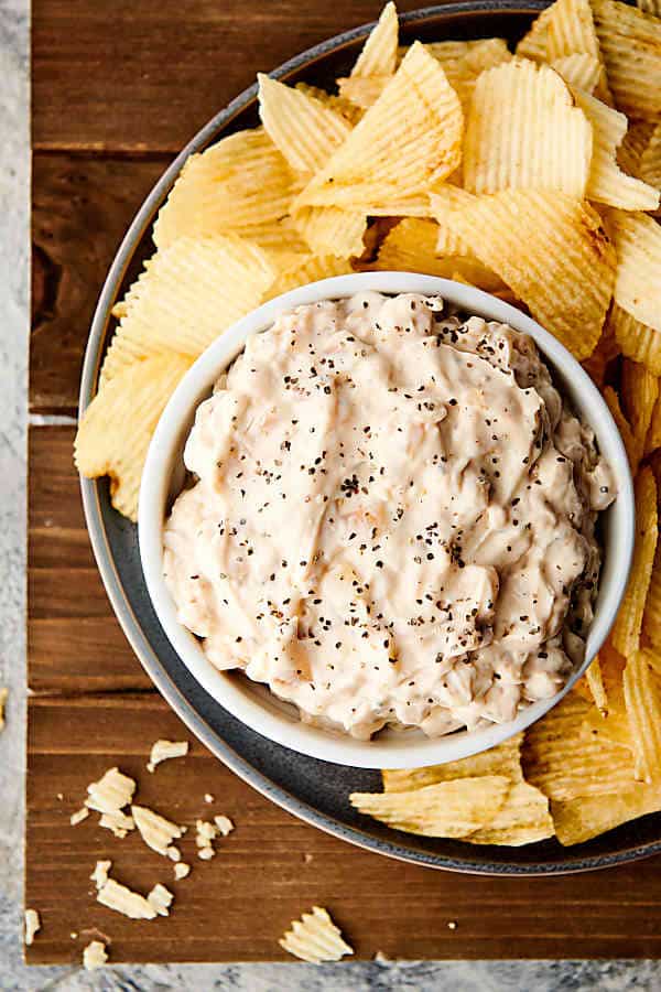 french onion dip above