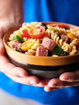 Italian pasta salad holding