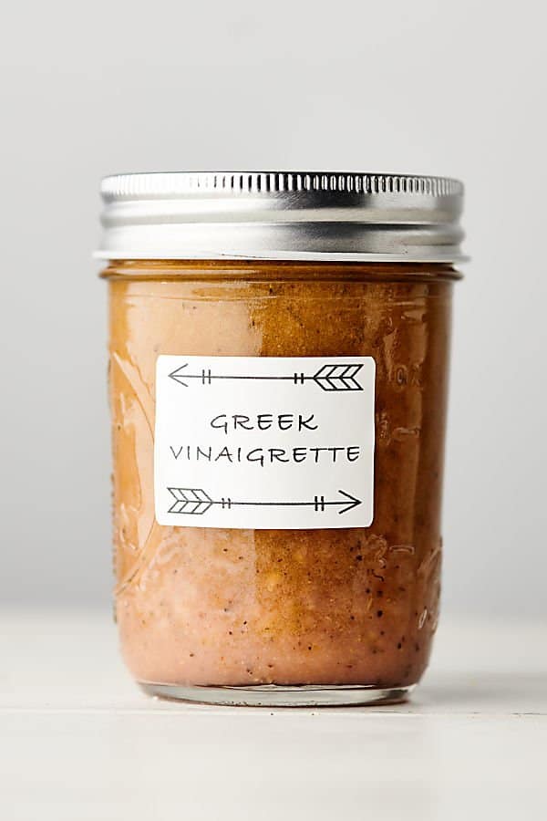 greek salad dressing in mason jar