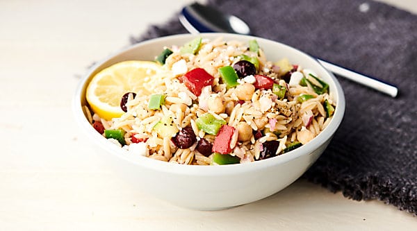 Greek orzo salad horizontal