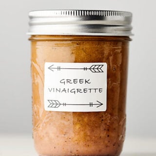 greek salad dressing in mason jar