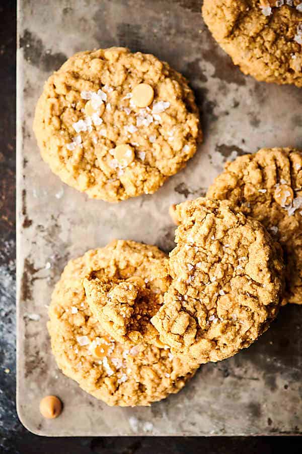 peanut butter oatmeal cookies above