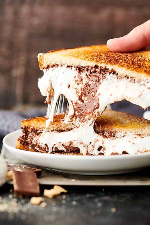 S'Mores Sandwich gooey marshmallow pull