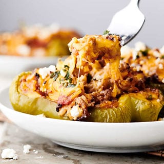 Cheesy Stuffed Peppers cheesy pull