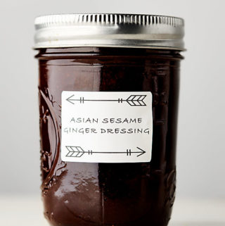 Asian salad dressing white background