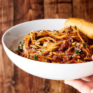 Instant Pot Spaghetti in bowl