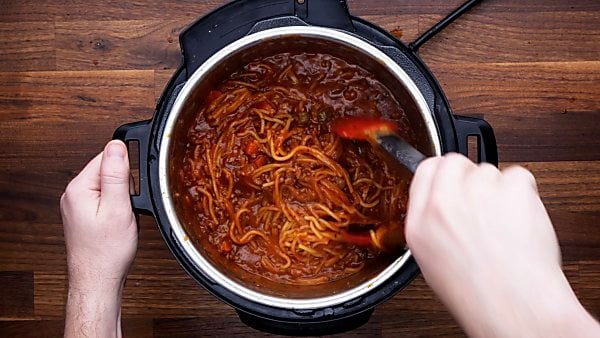 finished instant pot spaghetti
