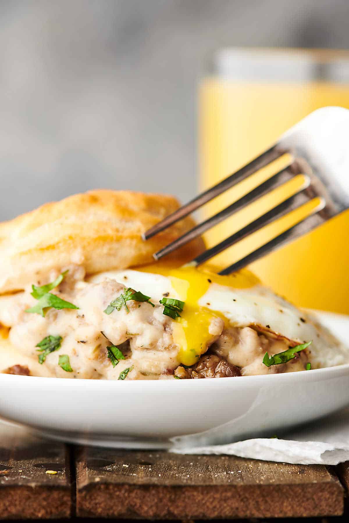 Easy Biscuits and Gravy - w/ Sausage Rosemary Gravy