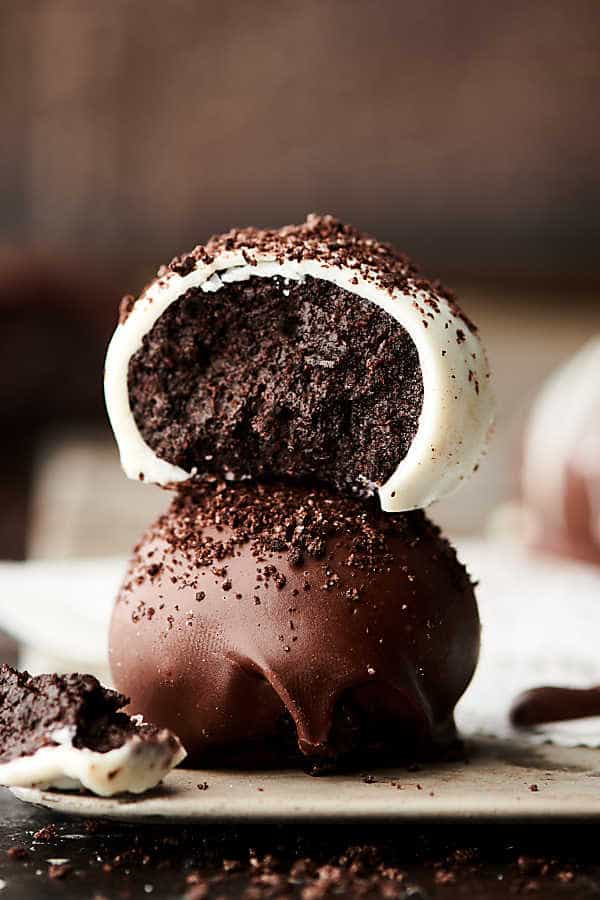 oreo balls stacked