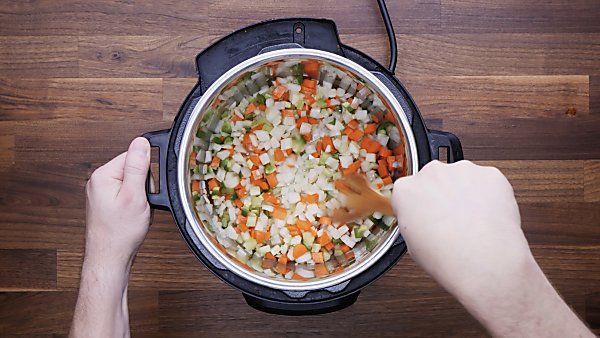 Veggies being cooked in instant pot
