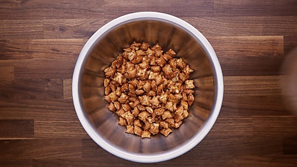 PB pretzels in a large mixing bowl