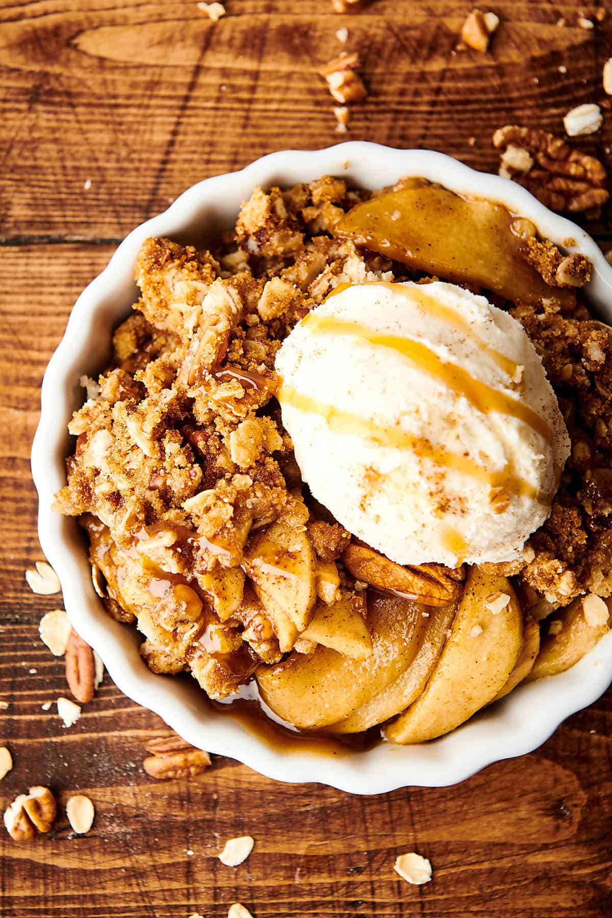 Apple Crisp Recipe with Pecan Oat Crumble & Granny Smith Apples