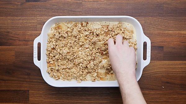 Crumble sprinkled over casserole