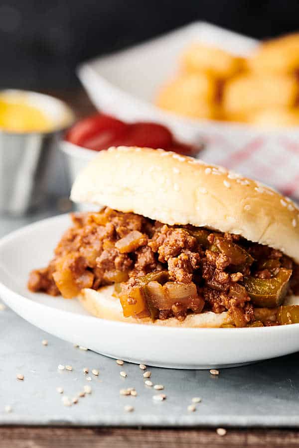 Sloppy joe on a plate