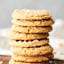 peanut butter cookies stacked