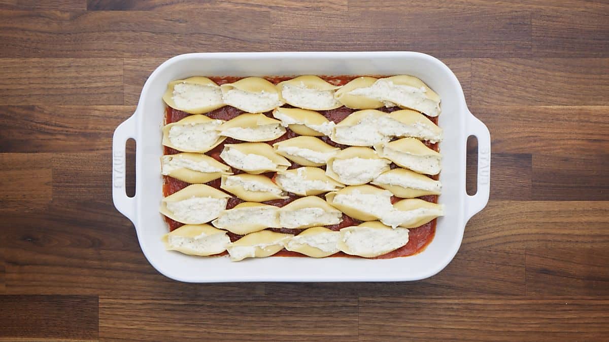 Stuffed Shells with Cottage Cheese Filling, Vegetarian Dinner!