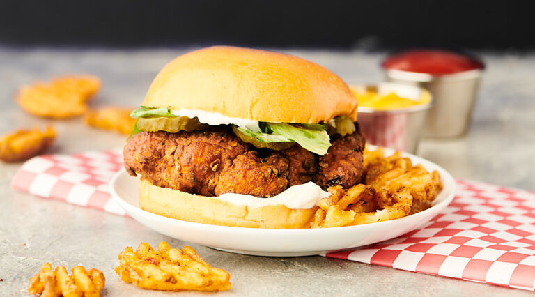 chicken sandwich on plate