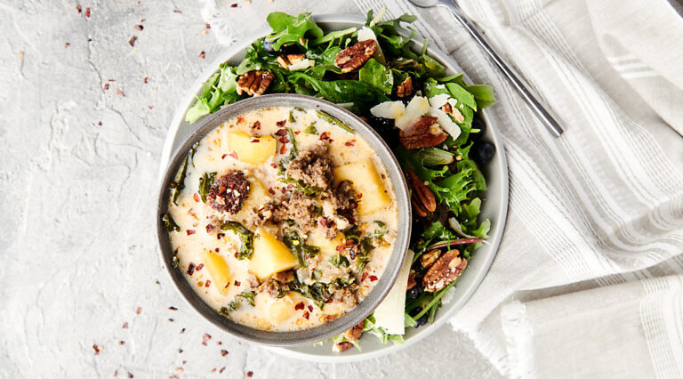 zuppa toscana bowl above