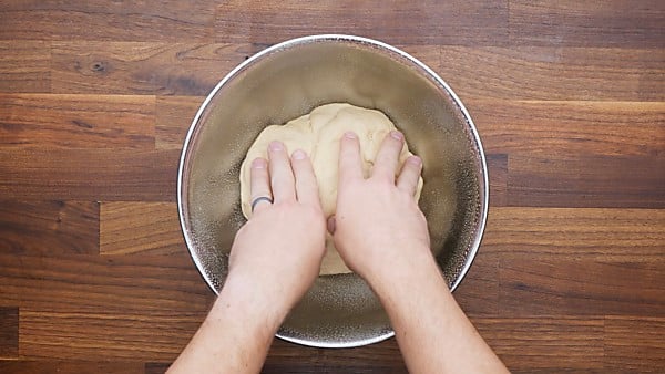 dough in greased bowl