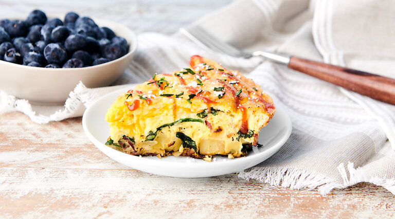 slice of frittata on plate