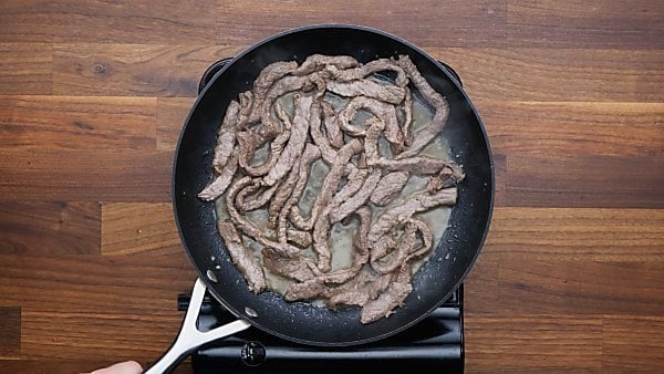steak cooked in skillet pan