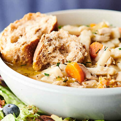 Chicken Potato Soup with Leftover or Rotisserie Chicken and Bacon