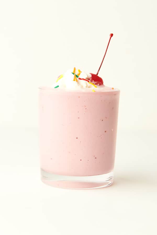 strawberry milkshake in cup