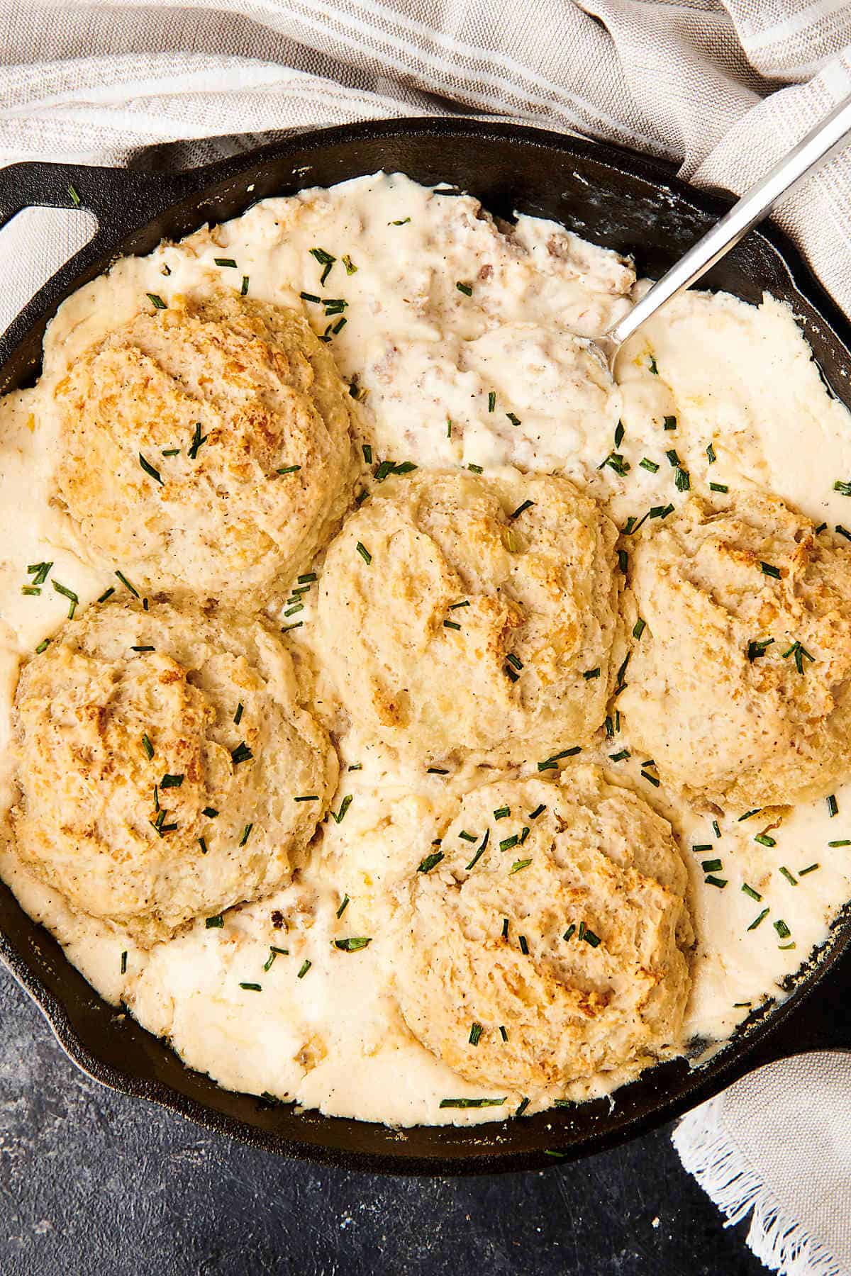 Sausage Gravy with Bisquick Biscuits 15Minute Prep!