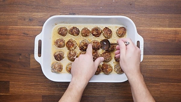 meatballs in baking dish