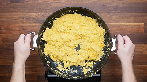 scrambled eggs with cheese added