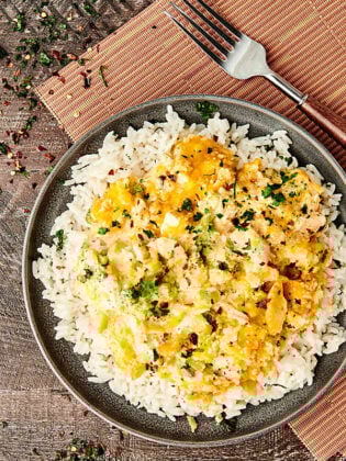 plate of chicken divan above