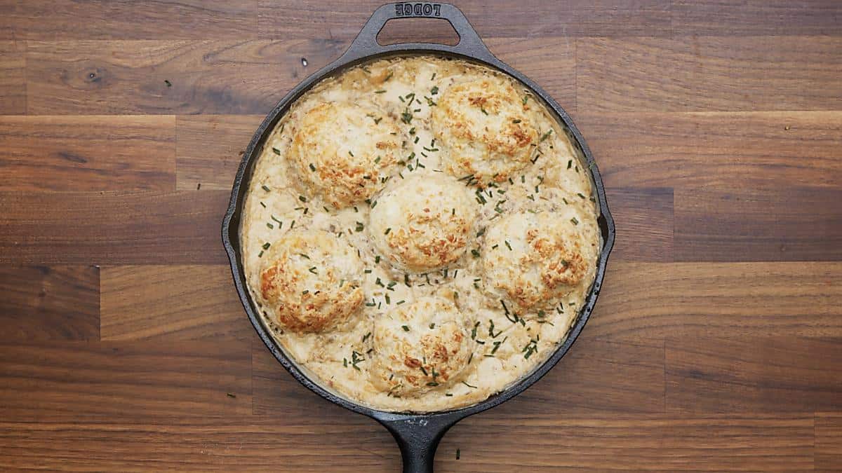 Sausage Gravy with Bisquick Biscuits 15Minute Prep!