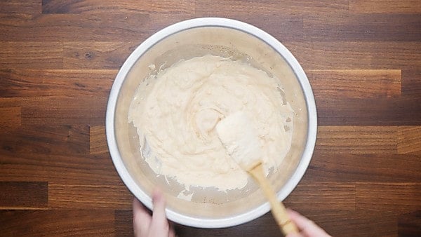cream/soup mixture in mixing bowl