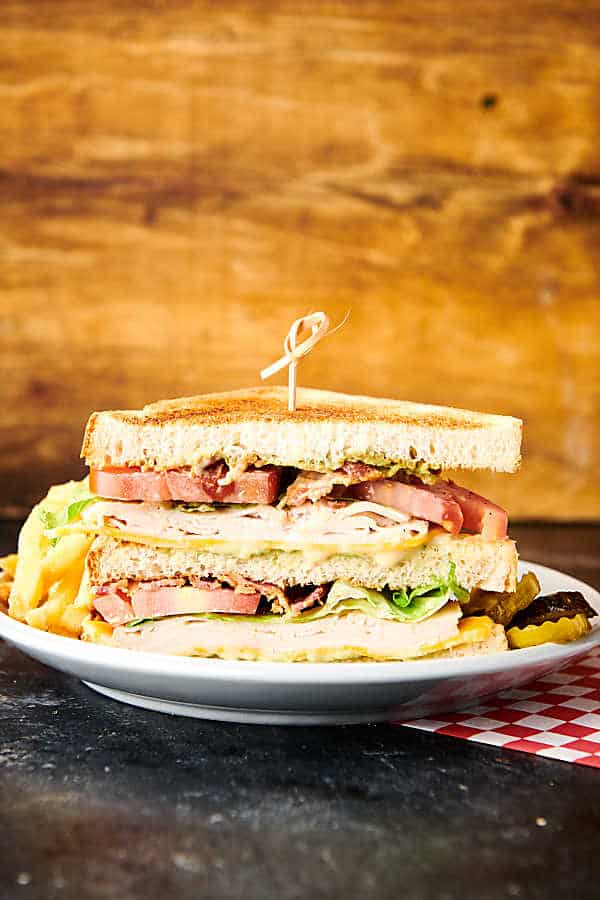 club sandwich on plate 