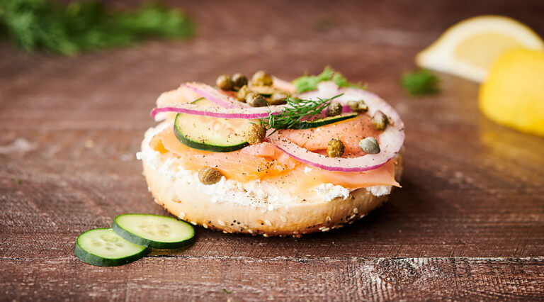 lox bagel on counter