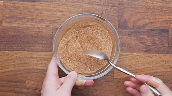 cinnamon/sugar in mixing bowl
