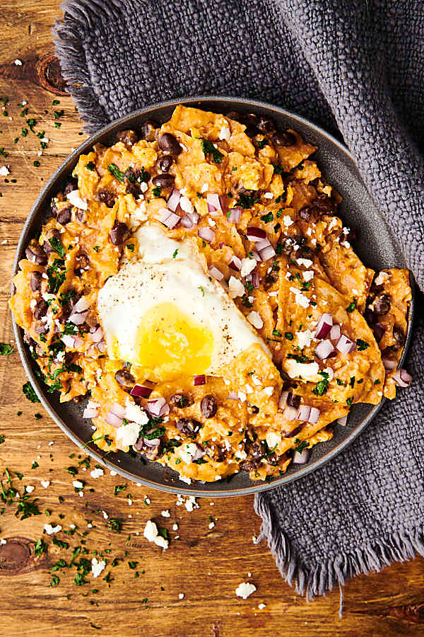 plate of chilaquiles above