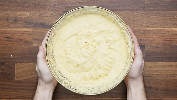 7up pound cake batter in bowl
